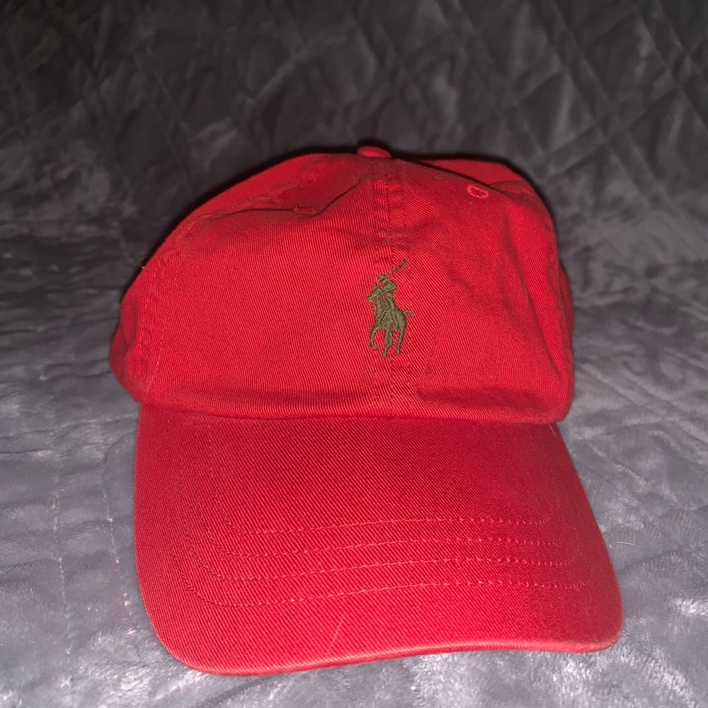 Red polo hat